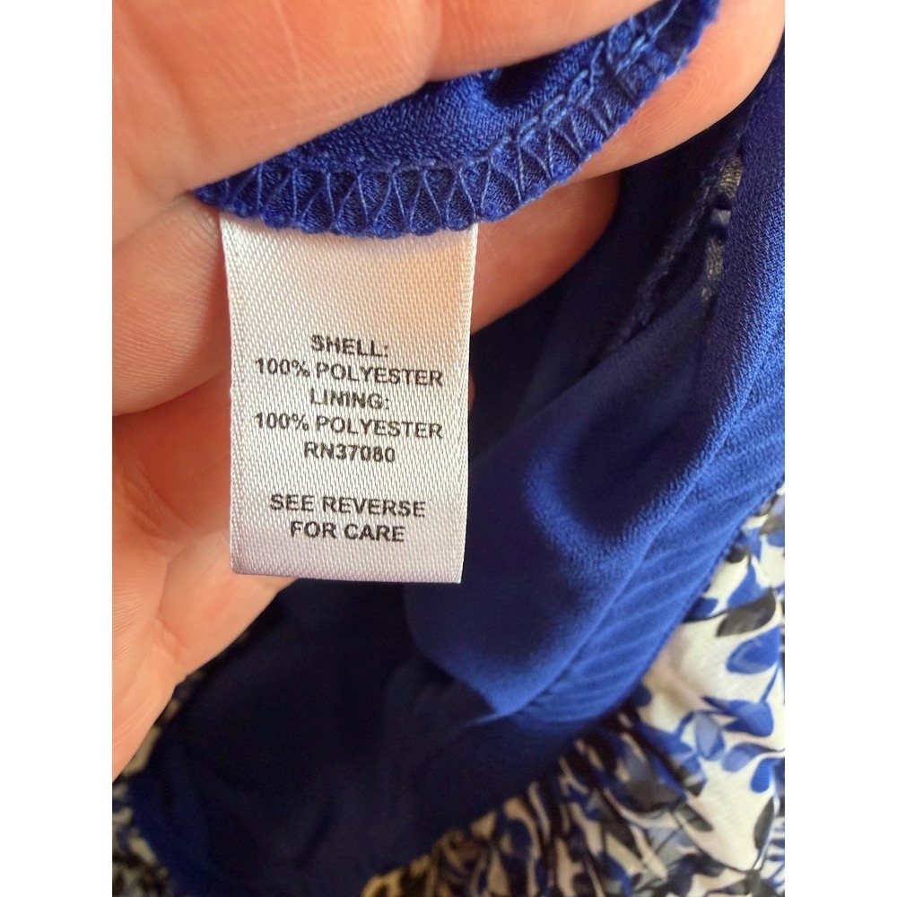 Cato Woman Blue Black Leaf Print Chiffon Blouse and Maxi Skirt Set 26/28W Plus - Picture 12 of 14